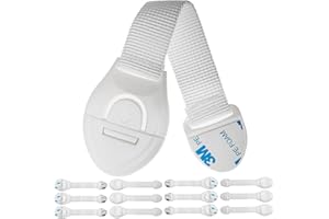 YOUR DAY MATE Serrures de Sécurité pour Enfants, 12 pièces, en Blanc, Multifonction Serrure pour Armoires, Tiroirs, Garde-manger, Four, Réfrigérateur, Protecteurs Bébé Protection, Verrous de Sécurité pour Meubles