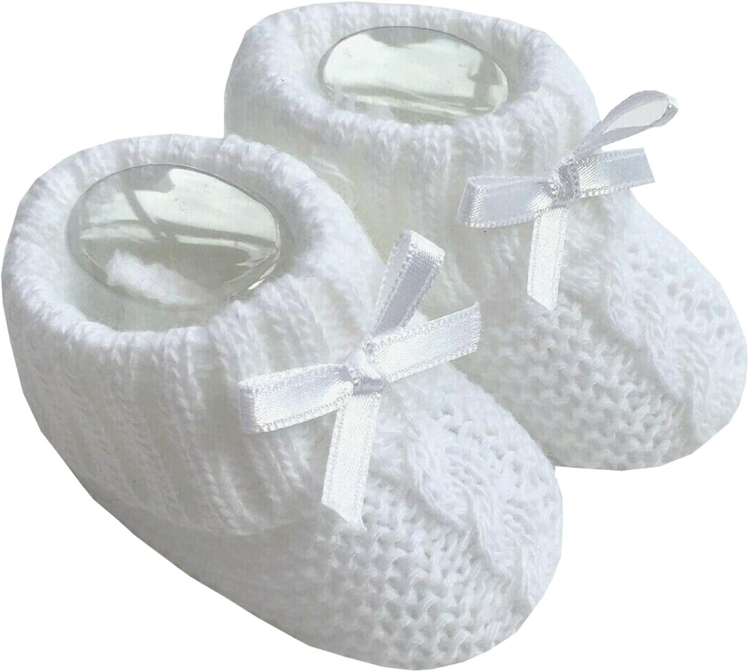 Baby Boys Girls 1 Pair Knitted Booties Soft Newborn Knitted Booties With Bow 116-354