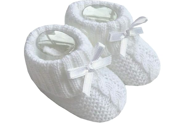 Baby Knitted Booties Soft Newborn with Bow