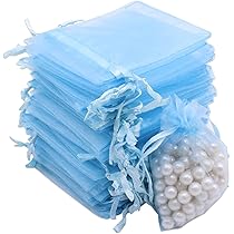 Sacchetti Regalo In Organza LJFEA - 30 Pezzi Bianchi 7x9cm Con Cordino, Perfetti Per Matrimoni, Compleanni E Bomboniere