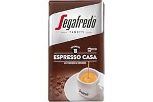 Segafredo Zanetti Caffè Macinato Espresso Casa (Confezione 250 Grammi) - Adatto per Moka - Linea Le Classiche, Tostatura media, Gusto pieno e cremoso con Note speziate