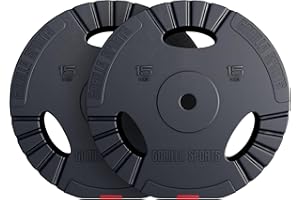 Gorilla Sports® Disques Poids - 1,25/2,5/5/10/15/20kg, Set 2/27,5/30kg, Ø 30/31mm, Fonte, Argent/Noir - Ensemble Plaques d'Haltères, Musculation, Fitness, Gym