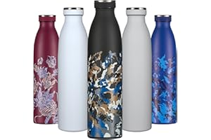 B2DO Borraccia Termica 750ml Verde Marrone | Bottiglia d'Acqua Acciaio Inox Thermos | Bottiglia per Acqua Isolamento Sottovuoto | Doppia parete isolato Termica Bottiglia riutilizzabile senza BPA