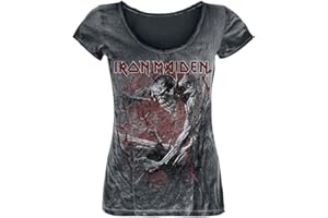 Iron Maiden Fear of The Dark Vintage Frauen T-Shirt schwarz/Used Look Band-Merch, Bands
