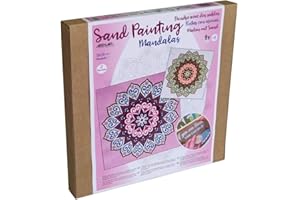 Arenart | Pack 2 Mandalas 38x38cm | para Pintar con Arenas de Colores | Manualidades para Adultos y Jóvenes | Dibujo Fácil | Pintar por números | +9 años