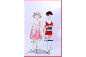 Eurotondisplay R4x2 95cm 2 children mannequins with flexible bendable body, arms and legs girl or boy children mannequin child full body manikin window dummy
