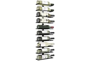 Lenmar Seria LOFT Regał na Wino z Metalu, 5-25 Butelek, Czarny, Uchwyt do Przechowywania Wina, Montaż Ścienny lub w Piwnicy