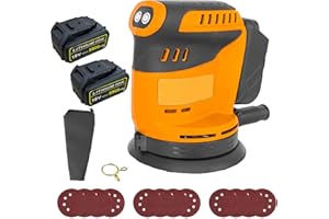 ANUPTTA Cordless Random Orbital Sander with 2×5500mAh Batteries, UK Charger & 12 Sandpapers. 3-Speed, Cordless Orbital Sander Compatible with DeWalt 18V/20V, for Wood, Metal, Furniture,Car Sanding & Polishing