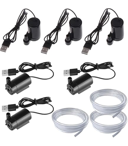 FONGKNOX Mini Tauchpumpe Set – 3V/5V, 100 L/h, Mit Schlauch, Für Aquarium, Springbrunnen & Garten