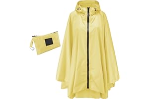 Jewlri Women's Waterproof Rain Poncho Stylish Reusable Rain Poncho Hiking Cycling Outdoor Multipurpose Rain Jacket with Hood