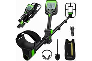 LOLARAN Metal Detector Professionale Pieghevole e Portatile, Batteria Ricaricabile al Litio, Alta Precisione per Oro e Metalli, Schermo LCD, Bobina Impermeabile, Ideale per Principianti e Esperti