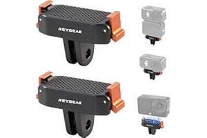 REYGEAK Magnethalterung Schnellwechsel-Adapterhalterung, Kompatibilität Osmo Action 6/Osmo Nano,Besser als das Original Magnetische Adapterhalterung (2 Stück)