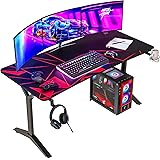 KLIM NUOVA 2024 K152 Gaming Desk - Scrivania da gaming 152 cm con Tappetino XXXL, Porta Tazze, Gancio per Cuffie - Scrivania 