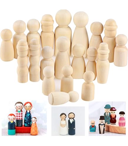 Baker Ross AR233 Baker Ross houten stokken kever voor kinderen om te vormgeven, beschilderen en versieren (10 stuks), houtkleuren