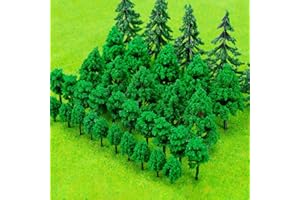 YANJINGHE Lot de 40 Arbres Miniatures, Modèle Arbre en Plastique, Modèle Train Arbres, Mixte Modèle Arbres, Modèle Arbres, pour Paysage de Bricolage, Paysages Miniatures, Table de Sable, Modèle Paysage, 3-8 cm