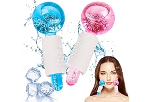 YIJIUBA 2 Stke Ice Globes Gesicht, Ice Roller Gesicht Kühlkugeln Set für Augen & Nacken, Ice Globes Augenroller, Gesichtsmassager für Schönheit, strafft Haut, Reduziert Schwellungen Falten Augenringe