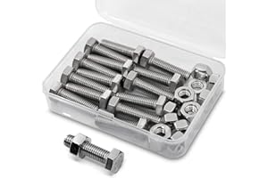 MINHER M8 x 20mm 15PCS Boulons à six pans en 304 Acier Inoxydable de Coin Extérieur Vis Hexagonale,Boulons et écrous de Sortilège Ensemble