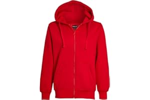 Imporio 11® Women Ladies Plain Oversized Hoodie Top With Zip Hoodies Sweatshirt Top Jumper Fleece Jacket Hoodies UK 8-24