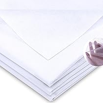 Samulee Fliselina Termoadesiva per Tessuti 90cm x 4m, Tessuto Adesivo con Le Forbici, Leggero Teletta Termoadesiva per Tessuti(30g/m), Termoindurente per Borse, Tenda, Camicia, Fai da Te(Bianco