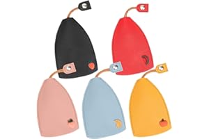 Leogony 5PCS Key Bag Pouch for House Keys, PU Leather Key Holders for Handbags, Cute Pull Out Key Case for Men Women