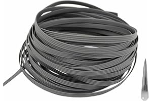 ODSK Rattan-Möbel-Befestigungsset (enthält Webwerkzeug), Korbgeflecht-Reparaturmaterial, graues, flaches Kunststoffgewebe zum Stricken und Reparieren von Rattanstühlen, Tischkorb (220 Fuß) (grau-1)