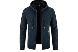 ZRYAZQ Cardigan Homme Grosse Maille Casual Veste Homme Zippé Sweat A Capuche Homme Veste Polaire Homme Pull Homme Chic Veste Chauffante Homme Avec Poche Manteau Homme Hiver Laine Blousons Homme Exterieur