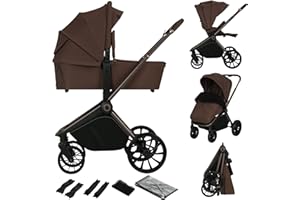 LIONELO MIKA PLUS 2-in-1 Buggy 0-48 Monate bis 22 kg Babywanne bis 9 kg, Rückenlehne und Füße verstellbar, AiryDots,Dämpfung, 360° drehbare PU-Räder, XXL-Verdeck