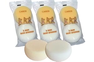 FUNTASY GIFTS 6 x Baby Bath Sponge Natural Body Puff, Soft and Gentle on Small Newborns and Older Babies - Perfect for Sensitive Skin, Bathrooms, Children and Bathing