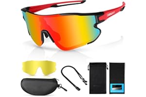Odoland Gafas de sol polarizadas deportivas UV 400 con visión nocturna intercambiable, lentes para bicicleta, pesca, correr, hombres, mujeres y jóvenes