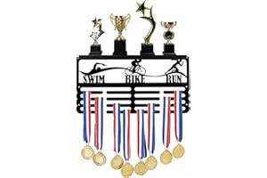 SUPERDANT Scaffale per Medaglie da Triathlon Scaffale per Trofei Scaffale per Medaglie Sportive Appendere Premi Scaffale per Medaglie da Triathlon Ganci per Espositori per Medagliere