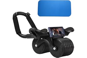 SONPEN Bauchroller Automatisches Rebound Bauchrad, 2-in-1 Bauchtrainer Plank AB Roller Wheel für Core Trainer, Bauchmuskeltrainer mit Ellenbogenstütze, Fitnessgeräte für Zuhause, Schwarz