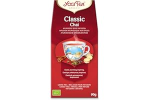 Yogi Tea Classic Chai - Infuso Ayurvedico - Miscela di Cannella, Cardamomo e Zenzero - Senza Caffeina - Tè Sfuso, Confezioni da 8 Bustine da 90g (720g)