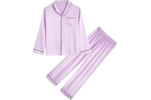 OEIU Silky Satin Pajama Set for Boys and Girls, Button-Down Sleepwear Set