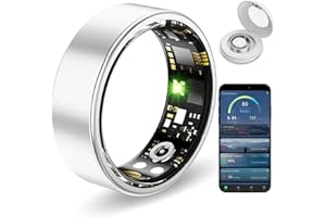 Weyrinice Health Ring, Smart Ring for Women Men, 10ATM Waterproof Fitness Sleep Heart Rate Blood Oxygen Tracker, Step Tracker Compatible with Android & IOS (Silver, 11#)