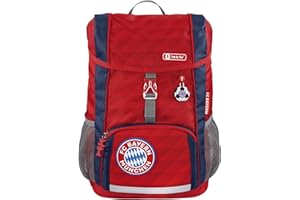Step by Step Kid Rucksack-Set FC Bayern „Mia san Mia“, 3-teilig, rot, mit Reflektoren, ergonomisch, individualisierbar, für Kindergarten und Freizeit, für Jungen und Mädchen, 13 Liter