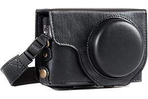 MegaGear Estuche Ever Ready, Funda de Cuero, de Pronto Uso, con Correa Compatible con Panasonic Lumix DC-TZ95, DC-TZ90