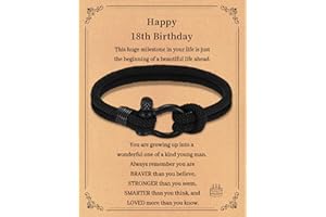 XKUZRWE Boys Men Bracelet Graduation Birthday Gifts 13th 18th 16th Year Old Birthday Braided Rope Bracelet 30th 40th 50th Men Gifts for Son Grandson Nephew Brother Boyfriend Friend Gifts
