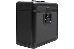 Rock On Wall - Valise porte-vinyles - Malette de rangement - Capacité 50 vinyles 33T - Noir