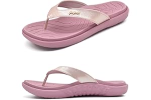 jiajiale Chanclas Mujer Moda Ortopedicas Comodas Piel Tela Sandalias de Dedo Verano Cool Playa Piscina Flip Flop Ligera Abierta Chancletas Antideslizante Goma Suela