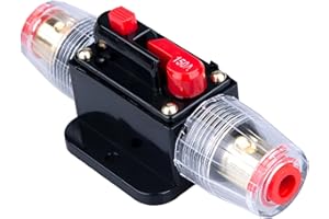 KEPLE 150 AMP Circuit Breaker 150A Inline Fuse Holder Inverter Block DC 12V-24V Volt Manual Reset for Car Automotive Marine Boat Audio Solar System Protection