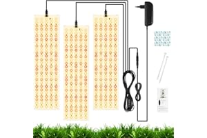 OFFCUP Lampada per Piante, 3 Pezzi Lampada da Coltivazione a LED a Spettro Completo, 270 LEDs Luce di Crescit con Timer 3/9/12H 3 modalità di Illuminazione per Piante Indoor, Semi e Fiori