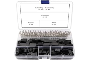 YIXISI 60 Sets 3 Broches JR Connecteur Servo, Connecteurs Servo Mâles Femelles à Sertir, Compatible avec Futaba JR Hitec Spektrum RC Les Connecteurs