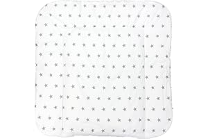 TupTam Matelas à Langer à Motifs pour Bebe Filles et Garçons, étoiles Blanc, 70 x 70 cm