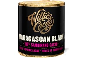 Willie's Cacao - 100% Cacao - Madagascan Black 100% Sambirano cacao - 180g x 6 - Summer fruit notes - For cooking, baking, drinks - Vegan & No Added Sugar