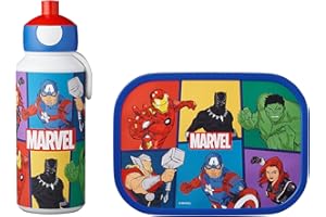 Mepal - Set de Almuerzo Campus - Fiambrera para Niños con Botella Pop-up y Fiambrera - Set de Almuerzo para el Colegio o para Llevar - Sin BPA - 400 ml + 750 ml - Avengers