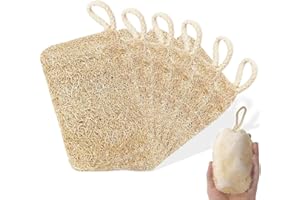 EWOECUI 6 Pezzi Luffa Spugna, Spugna Esfoliante, Luffa Naturale per La Cura del Corpo e La Rimozione Della Pelle Mort per Fare il Bagno, Lavare i Piatti, Pulire la Cucina