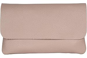 AMBRA MODA AmbraModa GLX11 - Damen Umhängetasche, Clutch, Handytasche aus echtem Leder mit abnehmbarem und verstellbarem Schultergurt, geeignet für Handys und Tablets bis zu 7 Zoll