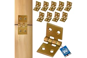 KOTARBAU® 10 Bisagras de acero inoxidable para muebles, 50 x 25 mm, Bisagra de libro, Nudo enrollado, Conector, Bisagra plegable de doble hoja, Bisagra multiuso para cajas, Galvanizada, 10 unidades