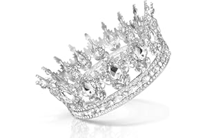 Coco Berming Vintage Krone, Glitzernde Braut Diadem, Kristall Barock Tiara für Hochzeiten, Geburtstagsfeiern, Reiseerinnerungen, Feiertage, Messen