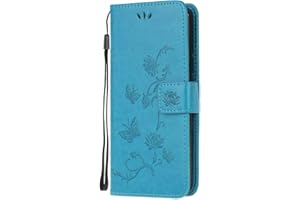 Draamvol Motorola G30 Case Motorola G10 Case Phone Cover for Motorola MOTO G30/G10 Flip Wallet,Protective Embossed Butterfly PU Leather Built-in Kickstand Magetic Clasp Notebook,Blue